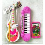 Berat Toys 3 Ürün Bir Arada Türkçe Müzikli Gitar & Dokunmatik Telefon & 22 Tuş Piyano