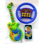 Berat Toys Berattoys Üçü Birarada Türçe Müzikli Gitar Dokunmtk Türkçe Müzikli Telefon Türkce Sesli Direksiyon - Yeşil