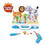 Berat Toys Berattoyseğitici Pilli Matkap Oyuncak Matkap Seti 3D Yapboz Matkap