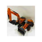 berattoys 2'li iş makinaları ekskavatör kepçe dozer iş araçları inşaat set kırılmaz kaliteli plastik