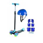 berattoys Işıklı Scooter 3 Tekerlekli Kask Dizlik Set Twist Scooter Koruyu Ful Set Çocuk Scooter
