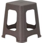 Berawond Star Rattan Plastik Tabure (4 Adet) - Gri - Gümüş