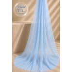 BERAYE Bebe Mavi Renk Kristal Bohça Tülü 100x300 cm Çeyiz Süsleme Tülü Söz Nişan Nikah Düğün Süsü