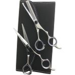Berber Kuaför Saç Kesim Makası Seti, 6.5 Inç, 2'li Set, Deri Çantalı, Model FRZ65SYH