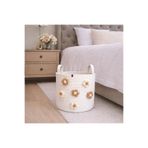 Berçak Home Dekoratif Örgü Sepet 22x22 cm Çok Amaçlı Düzenleyici Sepet El Yapımı Pamuk İp Oyuncak Çamaşır Sepeti