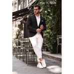 BERDA İTALYAN STİL SİVRİ YAKA SİYAH BLAZER ERKEK TEK CEKET SİYAH