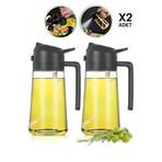 Berdina Home 2'li Çift Fonksiyonlu Cam Yağdanlık 450ml Zeytinyağı Sıvıyağ Şişesi Airfryer Sprey Yağlık Sirkelik
