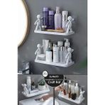 Berdina Home 2'li Kendinden Yapışkanlı Craft Banyo Rafı Baharatlık Mutfak Organizer Duvara