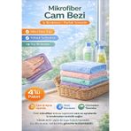 Berdina Home 4’lü Paket Mikrofiber Cam Bezi İz Bırakmaz Yüksek Emici Tüy Bırakmaz Parlak Temizlik