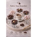 Berdina Home 6’lı Desenli Ayaklı Cam Sunum Kasesi Kahve Yanı Lokum Çikolata Kuruyemiş Servis Seti