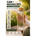 Berdina Home Borosilikat Cam Matara Bambu Kapaklı Vakum Kapaklı Su Şişesi Suluk Taşınabilir 700ml