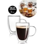 Berdina Home Çift Cidarlı Bardak Kupa 350 Ml Ev Ofis Espresso Kahve Çay Fincanı Borosilikat