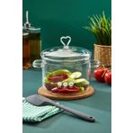 Berdina Home Kalp Figürlü Still Cam Tencere Borosilikat Isıya Dayanıklı Ocaküstü Kulplu Şeffaf Tencere 1900 ml