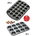 Berdina Home Muffin Kalıbı 24'lü Mini + 12'li Büyük Cupcake Kek Kapsülü Yanmaz Yapışmaz Baking Pan