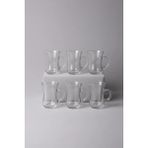 Bereketli Store Glass 4 You Lina 6'lı Cam Çay Bardağı 145CC | Kulplu Tasarım - Şeffaf - 145 ml