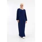 Berel Moda Çift Cepli Casual Bihter Çapraz Elbise Lacivert
