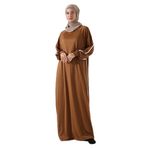 Berel Moda Manşetli Ve Biye Detaylı Namaz Elbisesi Tarçın Standart