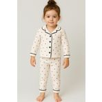 Beren Kids Kalpli Kız Bebek Alt Üst 2'li Pijama Takım- Siyah Beyaz
