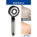 Berev 5 Fonksiyonlu Çelik Su Tasarruflu Filtreli Turbo Jet Duş Başlığı Siyah