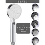 Berev Krom 5 Fonksiyonlu Yüksek Basınçlı Ayarlanabilir Duş Başlığı