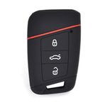 Berfea Anahtarlık Kapağı Yumuşak Silikon Koruyucu Kol Uzaktan Anahtar Aksesuarları VW Volkswagen PASSAT B8 Jetta Skoda Kodiaq Superb A7 ile uyumlu