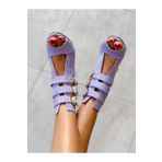 BERFONA ELLAS LİLA SUET TOKALI 5 CM TOPUKLU SANDALET YAZLIK BOT