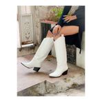 BERFONA FOLLY BEYAZ DERİ 6 CM TOPUKLU DALLAS ÇİZME