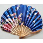 BERG - Lüks, Kaliteli Lacivert Pembe Çiçek Desenli Japon Istiridye Yelpaze