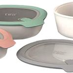 Berghoff 3950220 set, 3 istiflenebilir yiyecek kabı, silikon kapak, buzdolabı, mikrodalga fırın ve bulaşık makinesi için uygundur