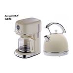 Berghoff Gem Retro 15 Bardak Filtre Kahve Makinesi ve Retro Krem Rengi Yuvarlak Su Isıtıcısı Kettle Seti