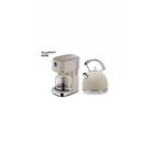 Berghoff GEM RETRO 15 Bardak Filtre Kahve Makinesi ve RETRO Su Isıtıcısı Kettle Seti, Vanilya