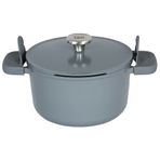 BergHoff Leo Phantom 24 cm Smoked Grey Kapaklı Yapışmaz Derin Tencere