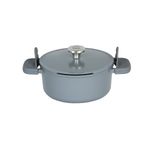BergHoff Leo Phantom 24 cm Smoked Grey Kapaklı Yapışmaz Tencere