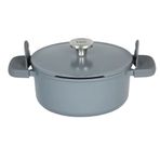BergHoff Leo Phantom 24 cm Smoked Grey Kapaklı Yapışmaz Tencere