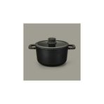 BergHoff Leo Stone Siyah 24x14 cm Yapışmaz Kapaklı Alüminyum Döküm Derin Tencere