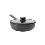 Berghoff Leo Stone Yapışmaz Alüminyum Wok Tavası, 29 cm, Cam Kapaklı