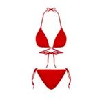 Beria Kadın Çapraz Bağlama Detaylı Üçgen İpli Kırmızı Bikini Takımı