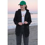 Berika Mila Siyah Kadın Fermuarlı Kapüşonlu Oversize & Bol Kesim Sweatshirt