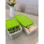 Berina Home 2 Litre + 1.1 Litre Hava Geçirmez Derin Dondurucu Saklama Kabı Ikili Set – Kırılmaz, Bpa Free, -20°c Uyumlu - Yeşil