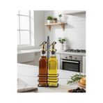 Berina home 2'li Cam Zeytinyağlık & Sirkelik Seti – Metal Standlı, (250ML) Yağlık - Yağdanlık