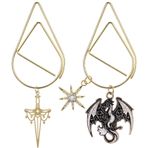 Berirexrion Fantasy Dragon Sward Bookmark - 2 Adet Havalı Dördüncü Kanat Metal Ataş Yer İmleri Okuma Erkekler Erkek Hediyeler Komik Altın Kitap İşaretleyici Ürün Kitapçı Roman Aşıklar Hayranları