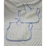 Berkaysun Tekstilden Pamuklu Bebek Mama Önlüğü Arkası Naylon 2 Adet 25X30cm Koldan Geçmeli - 04G-Mavi - 6 - 12 Ay