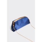 Berlesi Lacivert Saten Gold Payet Detaylı Clutch Abiye Çanta