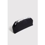 Berlesi Siyah Saten Gümüş Payet Detaylı Clutch Abiye Çanta