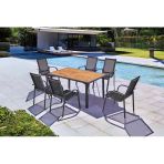 Berlin 6 Kişilik 90X150 Iroko Alüminyum Masa Sandalye Takımı