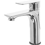 Berloı Lavabo Bataryası, Modern Tek Kulp Tasarım, Pirinç Gövde, G1/2 Bağlantılı Sabit Musluk - Gümüş