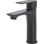 Berloı Lavabo Bataryası, Modern Tek Kulp Tasarım, Pirinç Gövde, G1/2 Bağlantılı Sabit Musluk - Siyah