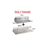 bermega Ömürlük 304 Paslanmaz Çelikten Raf Ikili Takım, Banyo Rafı, Şampuanlık, Sabunluk, Banyo Aksesuar