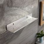 bermega Ömürlük Paslanmaz Çelik Banyo Rafı – 40 cm | Şampuanlık & Sabunluk