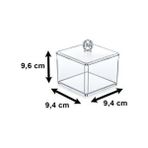 Bermeks Kare Makyaj Pamukluk Organizeri 2'li Set 9,4 cm Şeffaf Renkli Kullanım Alanı ile Pratik Düzenleme - Turuncu